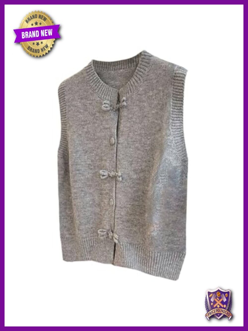 Sleeveless Button Front Knit Sweater Vest Lightweight Layering Top